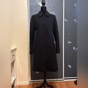 Max Mara Black Wool & Cashmere A-Line Coat US 8 Lined Italy Wool Cashmere NWT